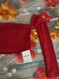 Red Off-Shoulder Crop Top