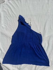 Stunning Royal Blue One-Shoulder Top