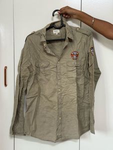 Men's Casual Khaki Shirt