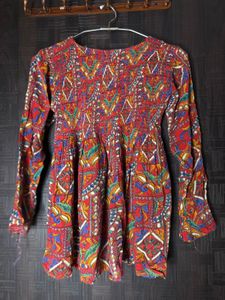 Vibrant Paisley Print short kurti
