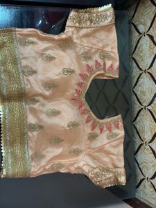 Exquisite Peach Floral Embroidered Lehenga