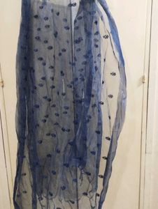 blue embroidered shawl
