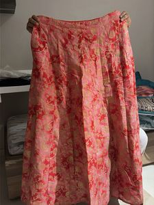 Pink Floral Lehenga Skirt