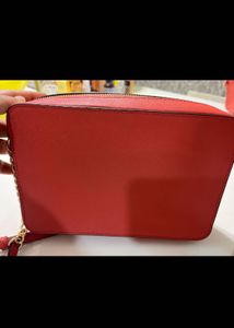 Authentic Michael Kors coral Leather Crossbody Bag