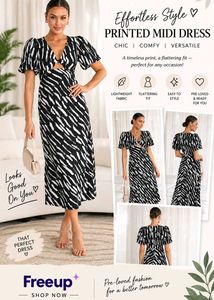 Chic Printed Midi Dress