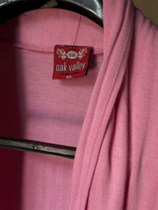 Pink Sleeveless Waterfall Cardigan