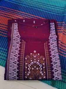 Elegant Purple Kurta with Intricate Print