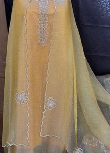 Elegant Gold Embellished Kurta Set