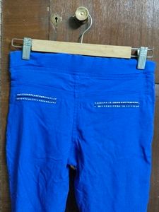 Women/Girl's Blue Jegggins with sequin design