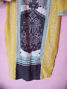 w branded Yellow Printed Kurta(new)