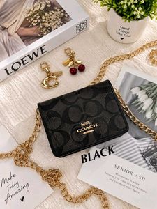 COACH SET OF 3*MINI WALLET WITH METAL SLING CHAIN