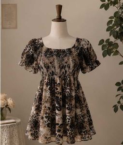 Boho Leopard Print Mini Dress