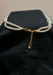 Pearl Choker with Green Stone(Free delivery)
