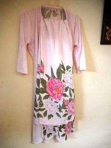 Pink Floral Kurta Set