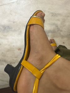 Yellow Ankle Strap Sandals