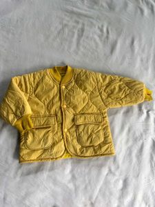 Yellow Quilted Bomber Jacket