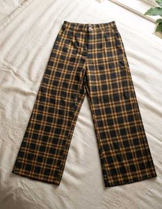 Checkered Brown &amp; Black straight Pants |