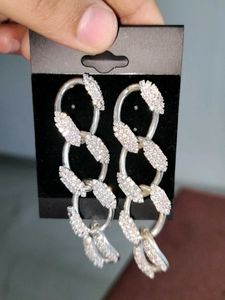 Chunky Rhinestone Chain Link Earrings