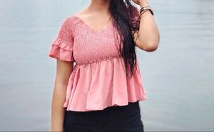 Smocked Peplum Top