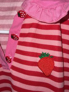 Cute Japenese Strawberry Striped Long Top