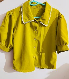Stylish Yellow Puff Sleeve Blouse