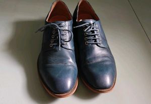 Blue Leather Formal Shoes