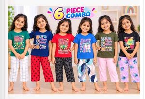 6 Piece Combo Girls Sleepwear Set