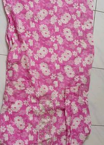 Pink Floral Kurta