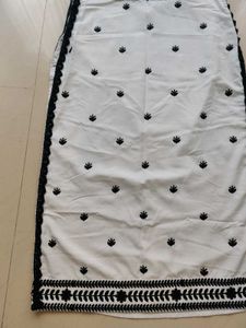 Rakul Preet White Black embroidered Kurta