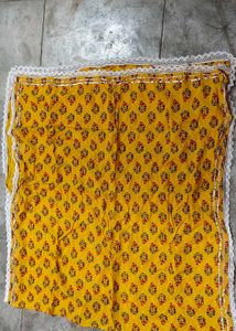 Yellow Printed Kurta kaftan