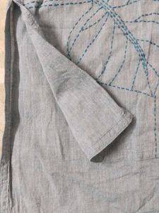 Blue Floral Embroidered Kurta
