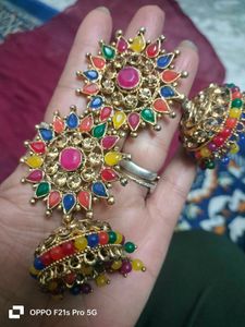 Fashion Traditional Multicolour Jhumke