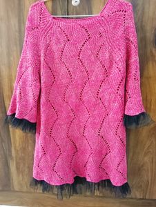 Knitted Rose Pink Top