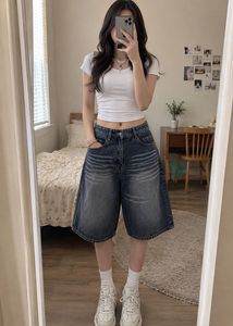 Vintage Wash Baggy Denim Shorts