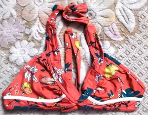 Floral Halter Neck Bikini Top