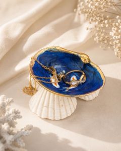 Seashell Jewelry Dish with Koi Design
