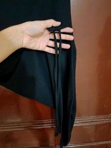 Chic Black Drawstring Ruched Mini Dress 💫