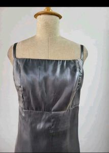 Elegant Grey Maxi Slip Dress