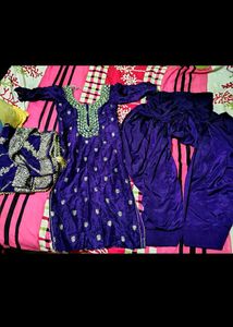 Beautiful Purple Kurta Set with Mirror Work