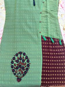 Stylish green and wine kurta
