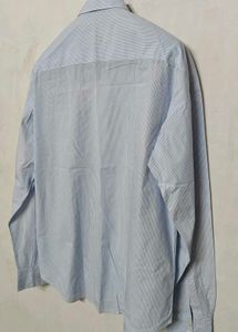 ZARA Men's Light Blue Striped Dress Shirt