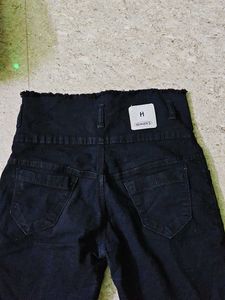 High Waisted Black Denim Jeans