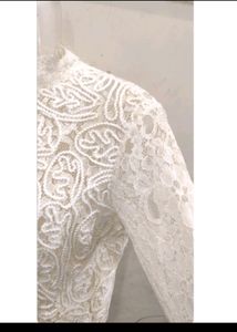 Transparent  Net White Top For Girls