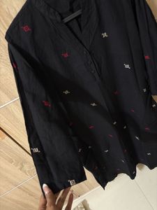 Black Embroidered Kurta