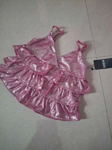❗SALE❗Sparkly Pink Ruffle Dress