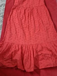 Coral Embroidered Maxi Dress