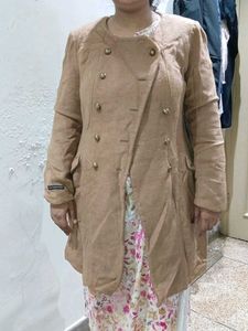 Stylish Tan Double-Breasted Coat
