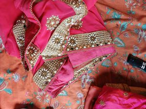 Pink Embroidered Saree