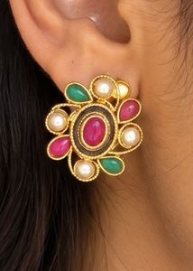 Designer Floral Stud Earrings