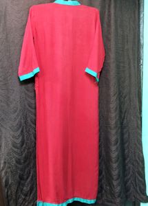 Embroidery Cotton Red kurti designer Rhinestone